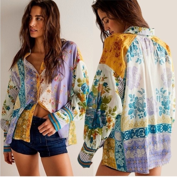 Free People Tops - Free People We The Free Flower Patch Top Sz XL